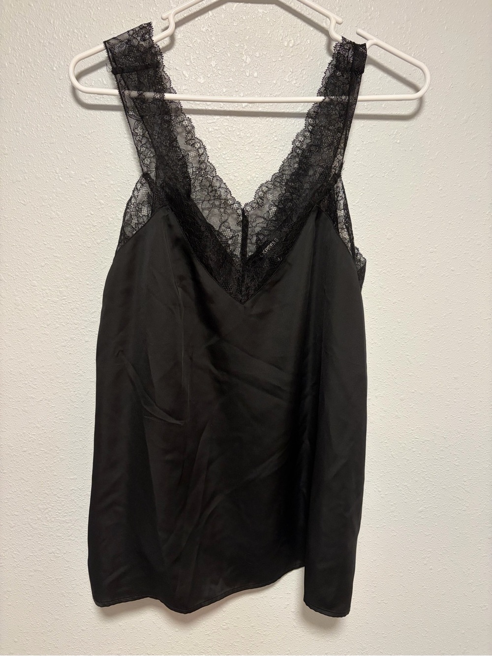 Express Black Satin Lace-Trim Slip Chemise